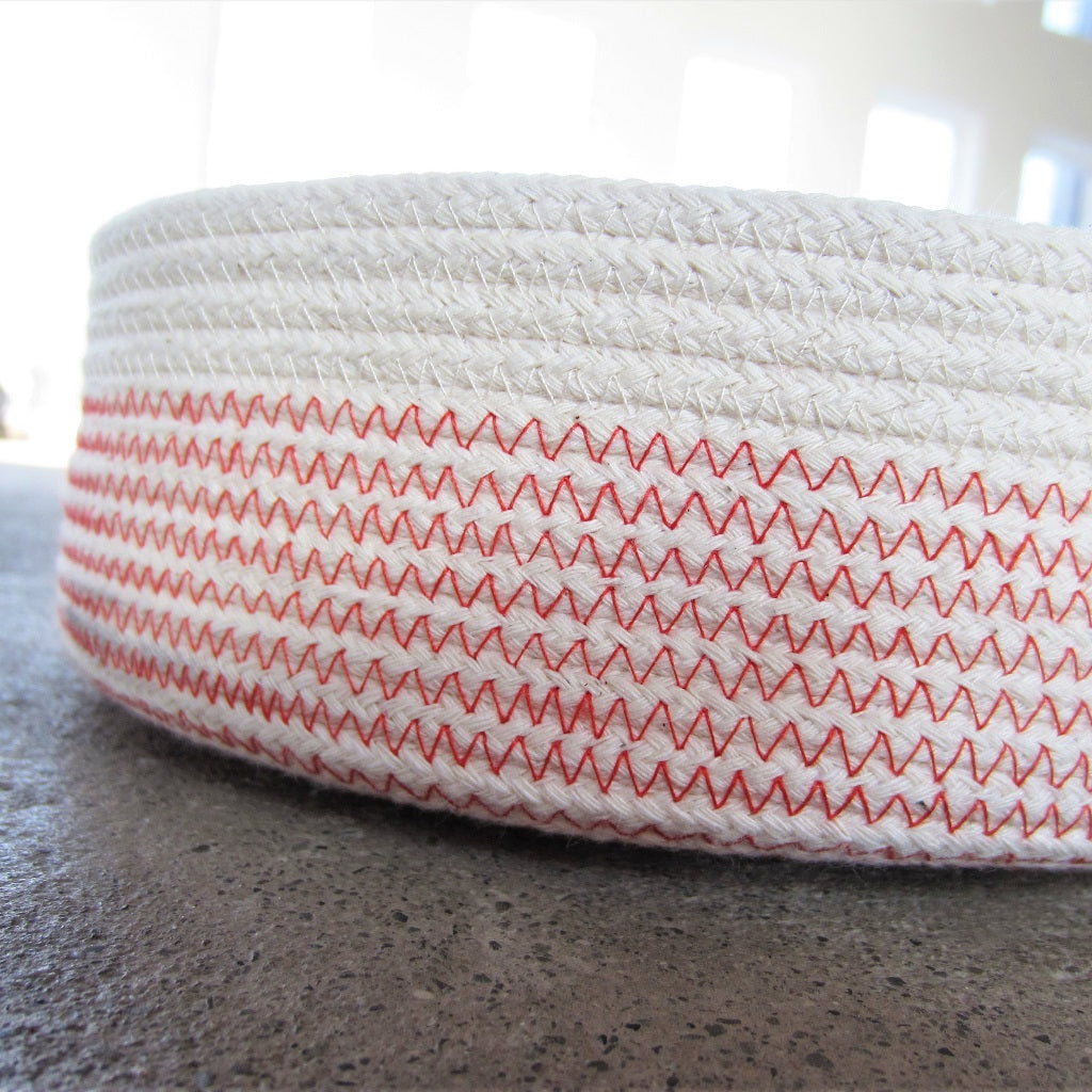 Rope Vessel: Red 8" Half Cylinder