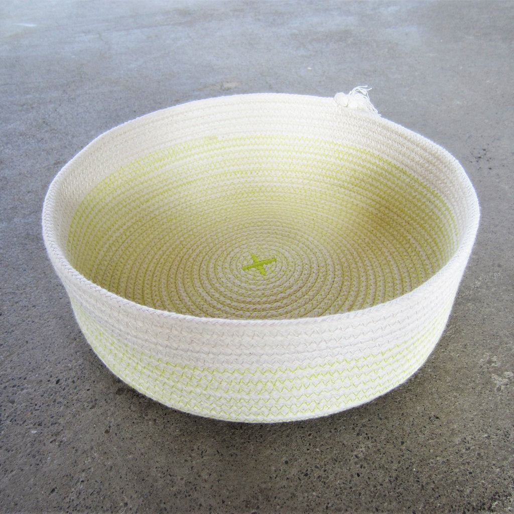 Rope Vessel: Yellow 8" Half Cylinder
