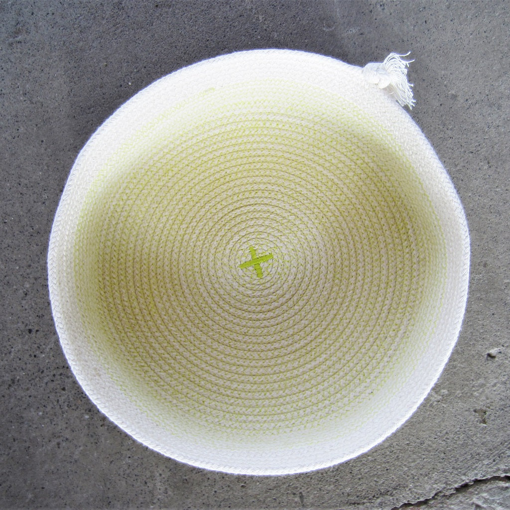 Rope Vessel: Yellow 8" Half Cylinder