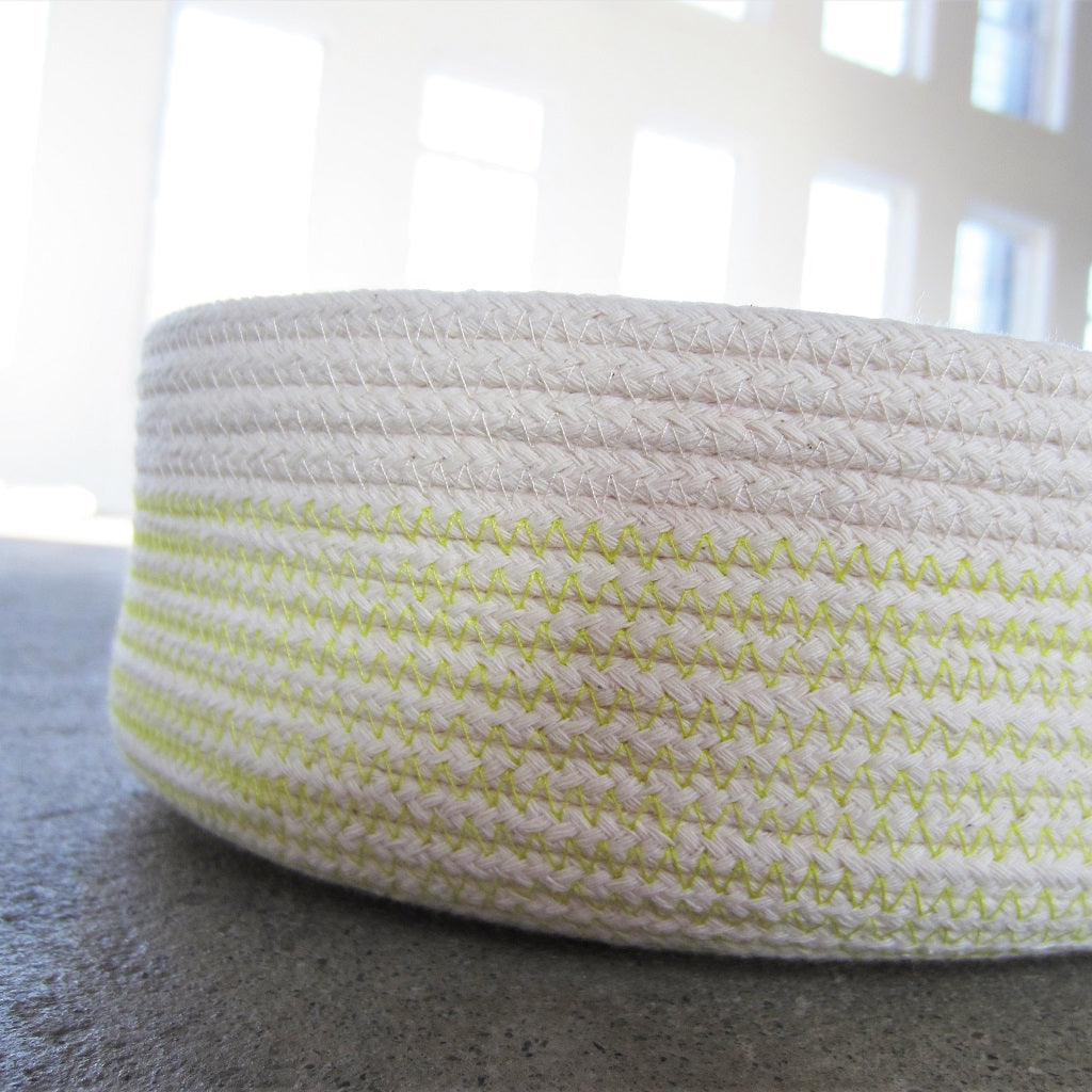 Rope Vessel: Yellow 8" Half Cylinder