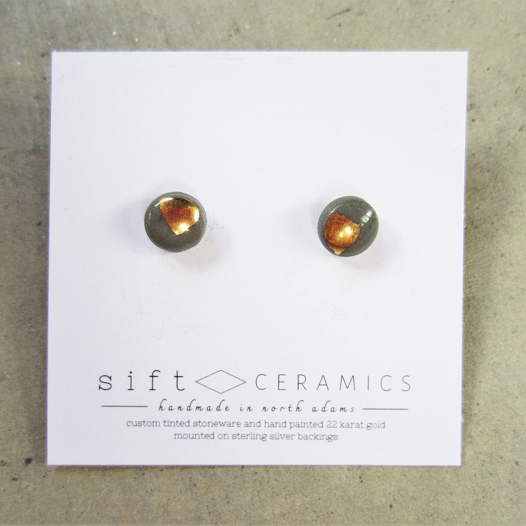Ceramic Studs: Pebble Triangle