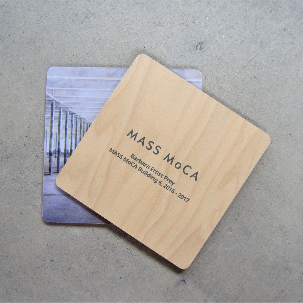 MASS MoCA Set of 2 Wooden Coasters: Barbara Prey Watercolor