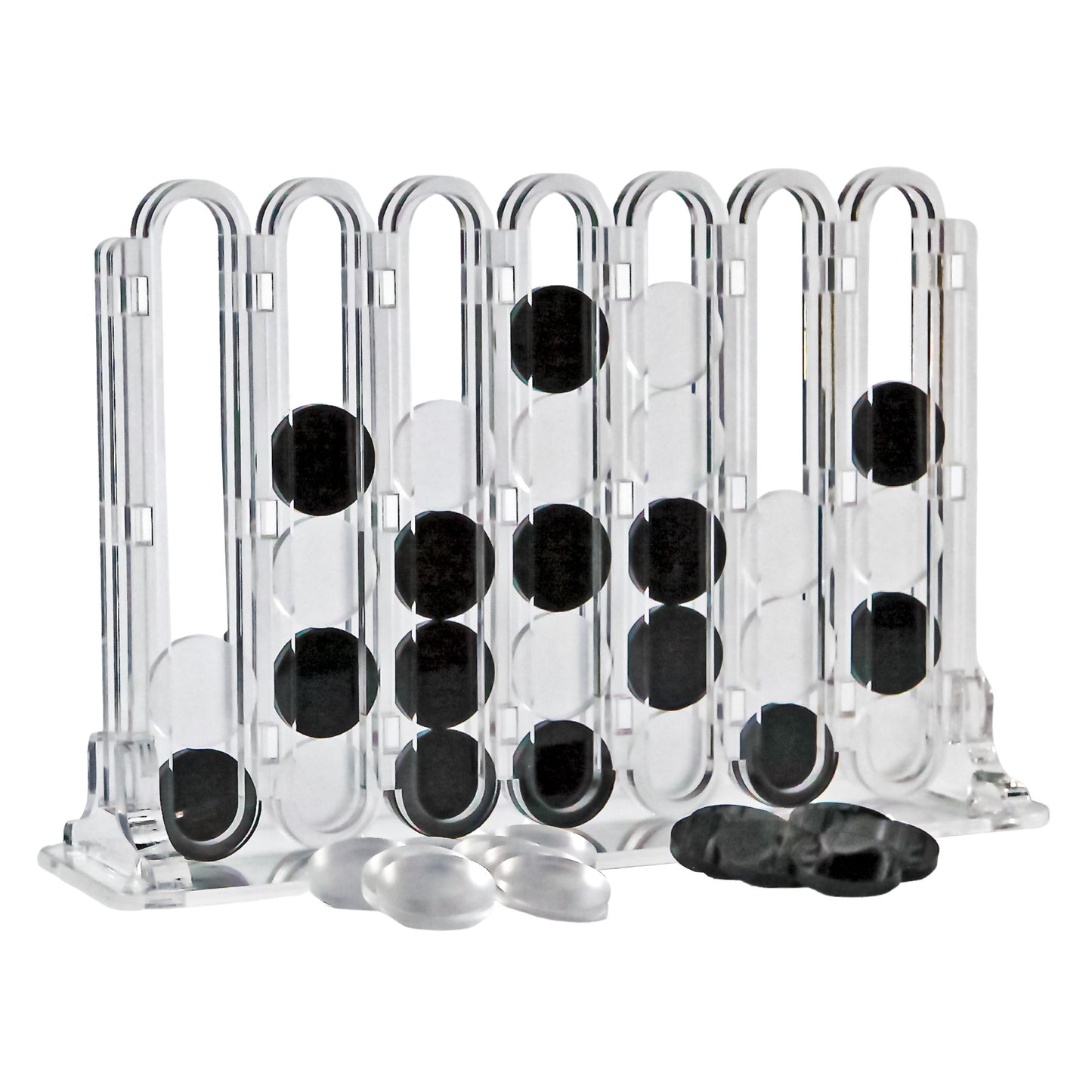 Acrylic Four In A Row Game: Black and White