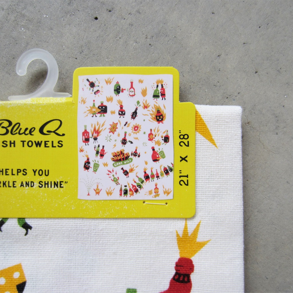 Printed Dish Towel: Hot Sauce Gone Wild