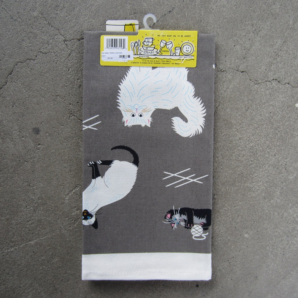 Printed Dish Towel: People I Love - Cats