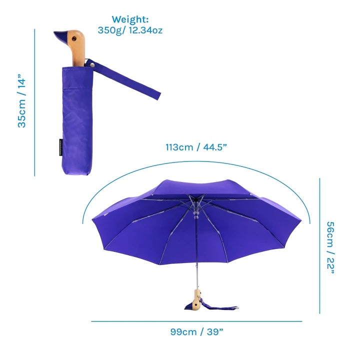 Royal Blue Compact Duck Umbrella