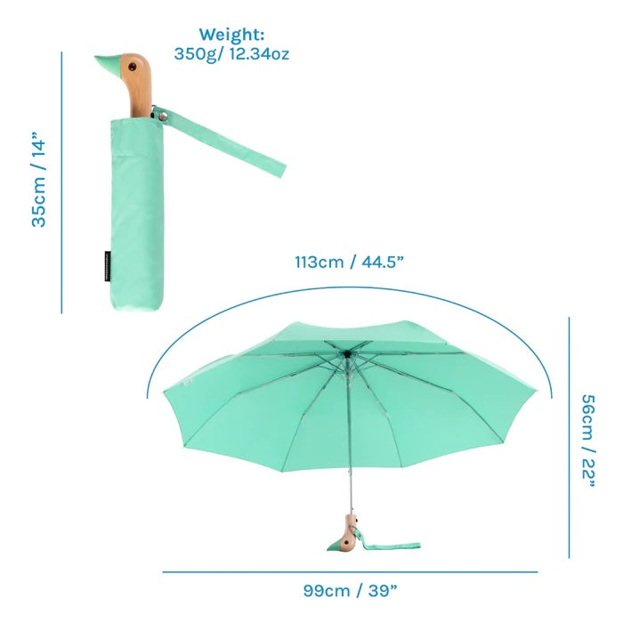 Mint Green Compact Duck Umbrella