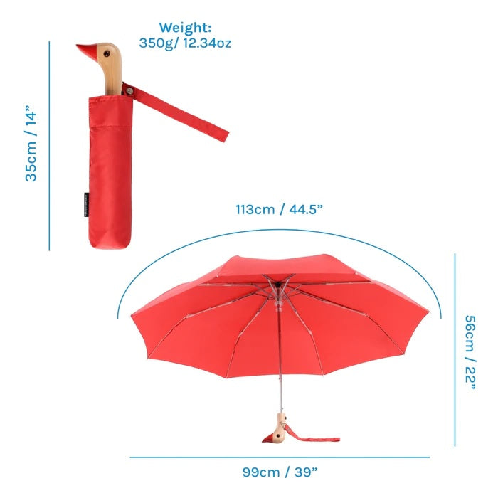 Red Compact Duck Umbrella