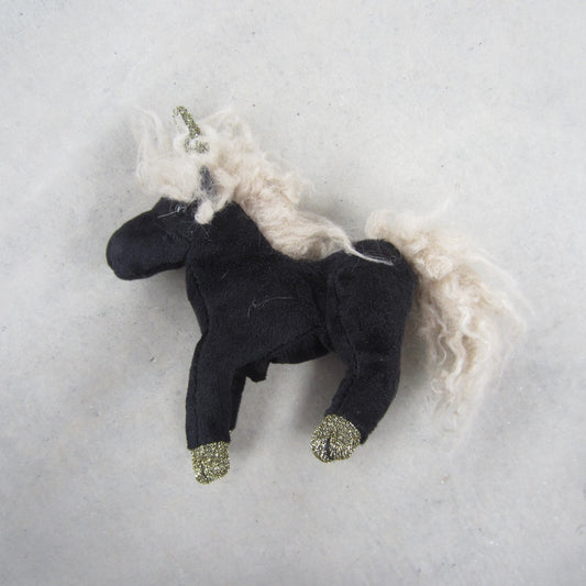 Finger Puppet: Mini Black Unicorn