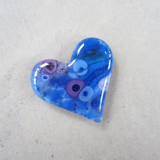 Fused Glass Heart: Blue