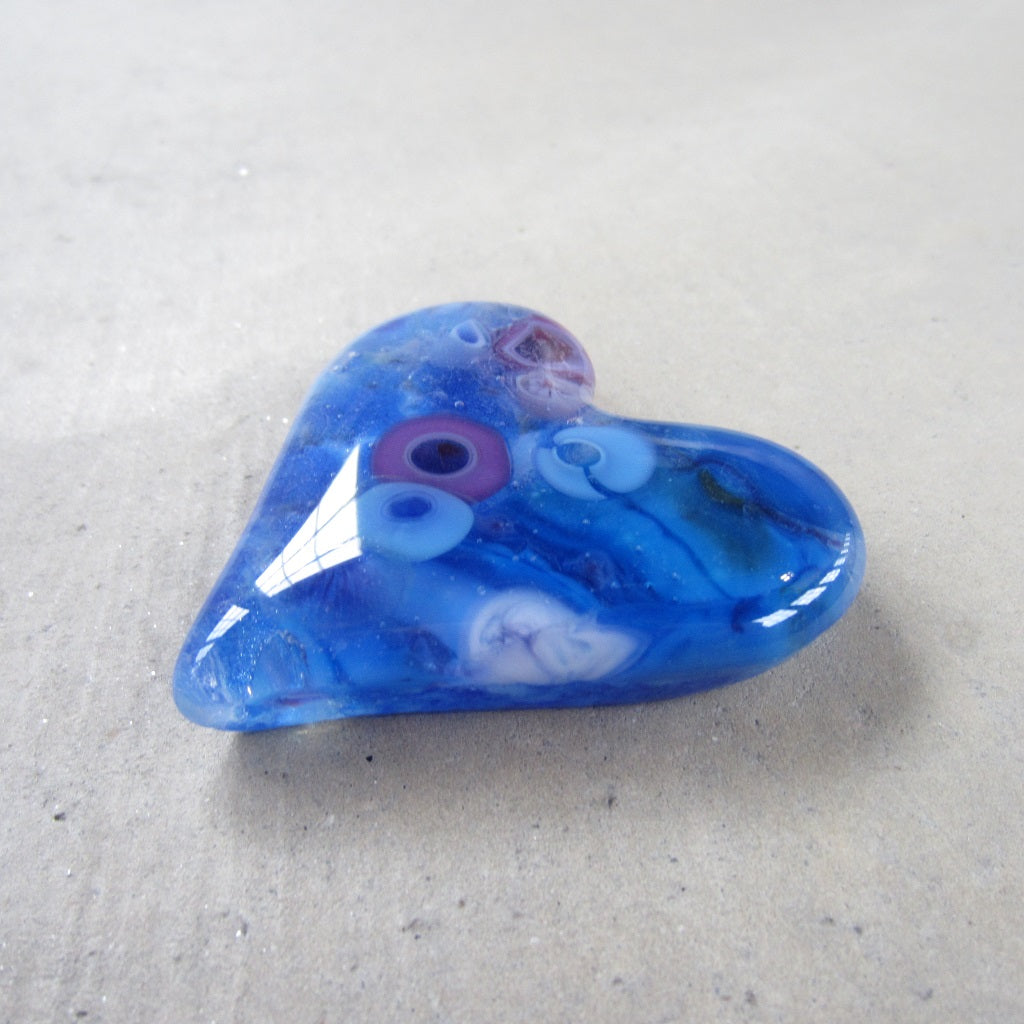 Fused Glass Heart: Blue