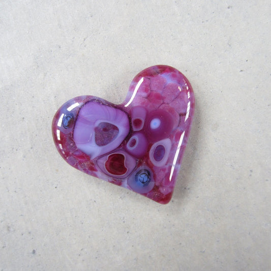 Fused Glass Heart: Violet