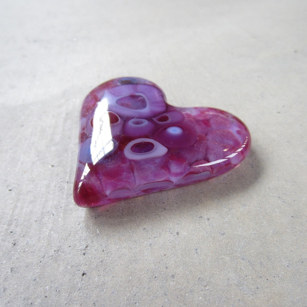 Fused Glass Heart: Violet