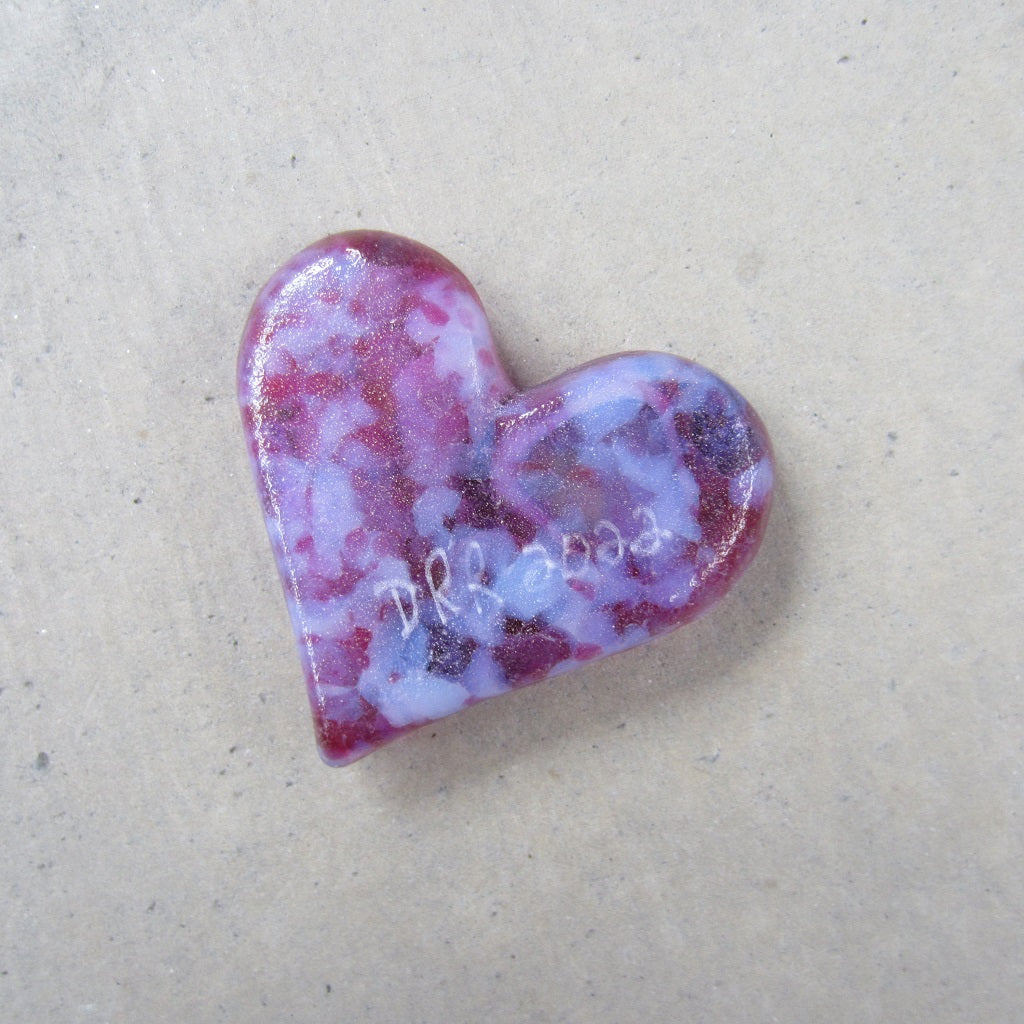 Fused Glass Heart: Violet