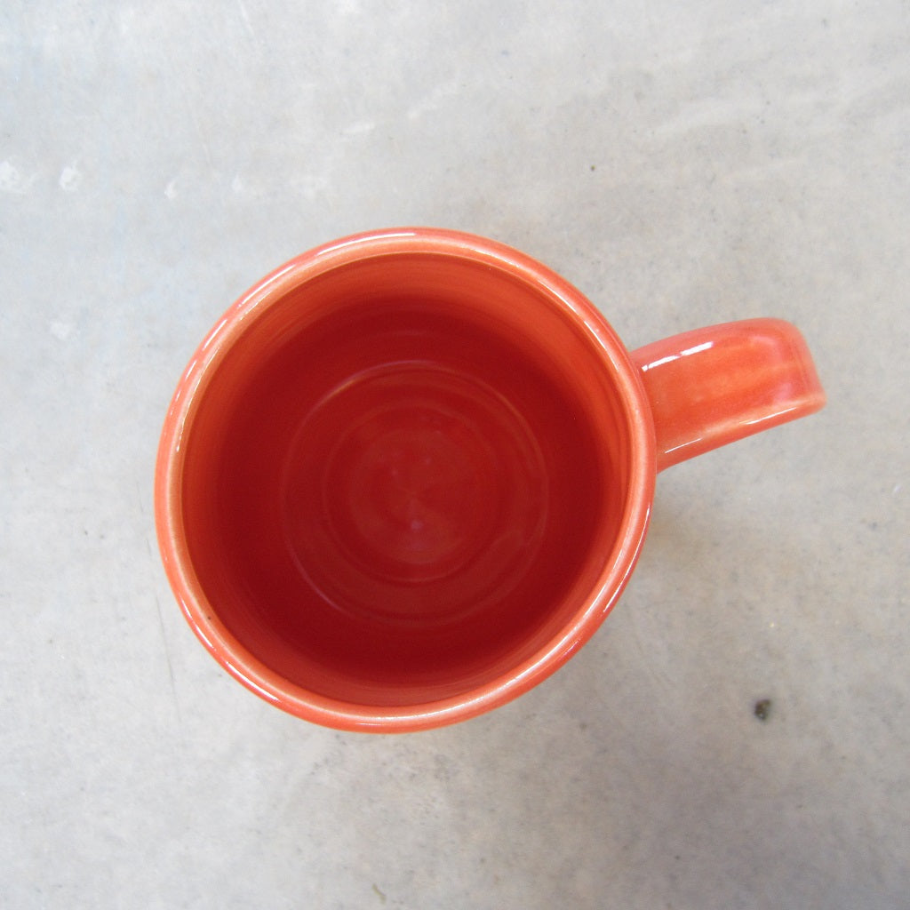 MASS MoCA Handmade Ceramic Mug: Coral Red Clocktower