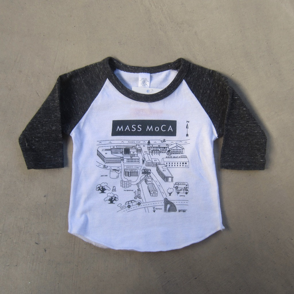 MASS MoCA Museum Map Baseball T-Shirt: Baby