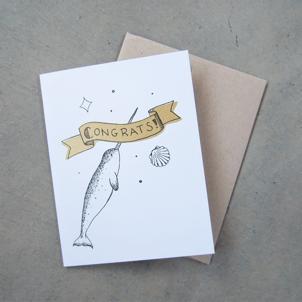 Greeting Card: Congratulations Narwhal