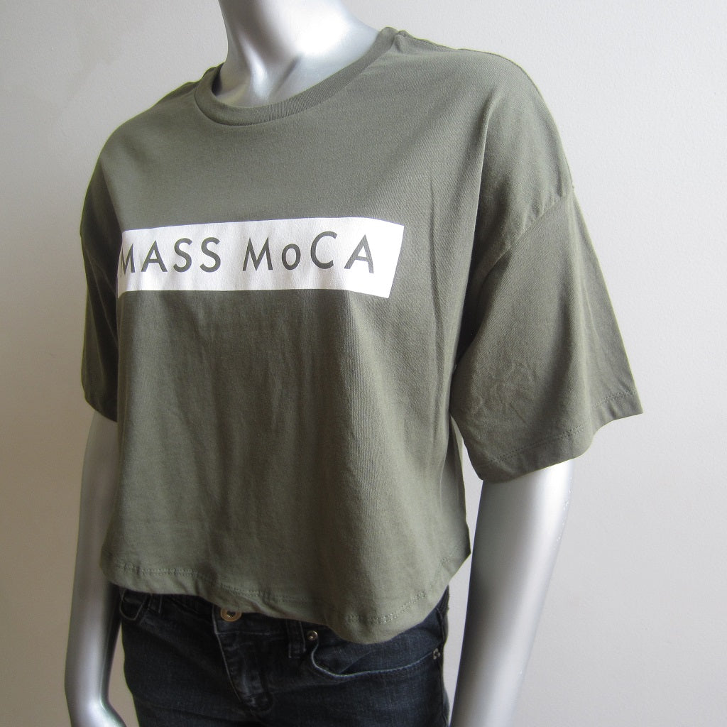 MASS MoCA Cropped T-Shirt: Olive Green