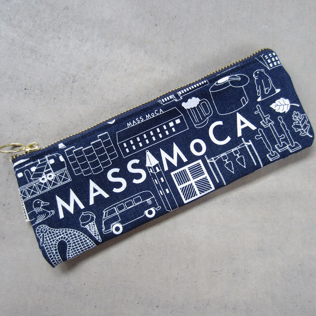 MASS MoCA Denim Pencil Pouch: Museum Icons