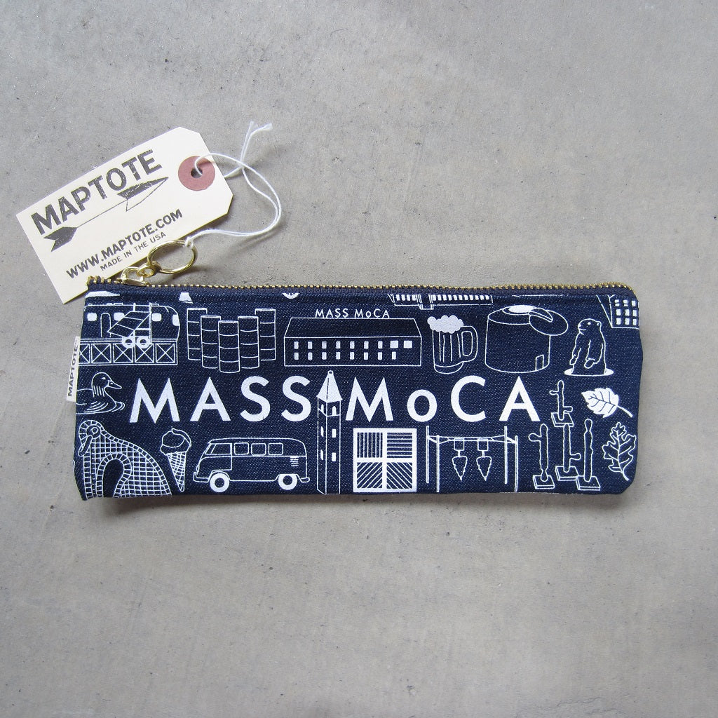 MASS MoCA Denim Pencil Pouch: Museum Icons