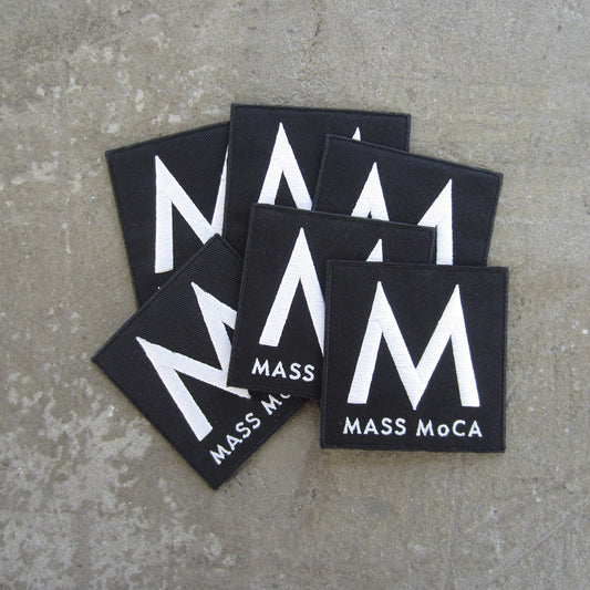 MASS MoCA Iron On Patch: Black and White Logo