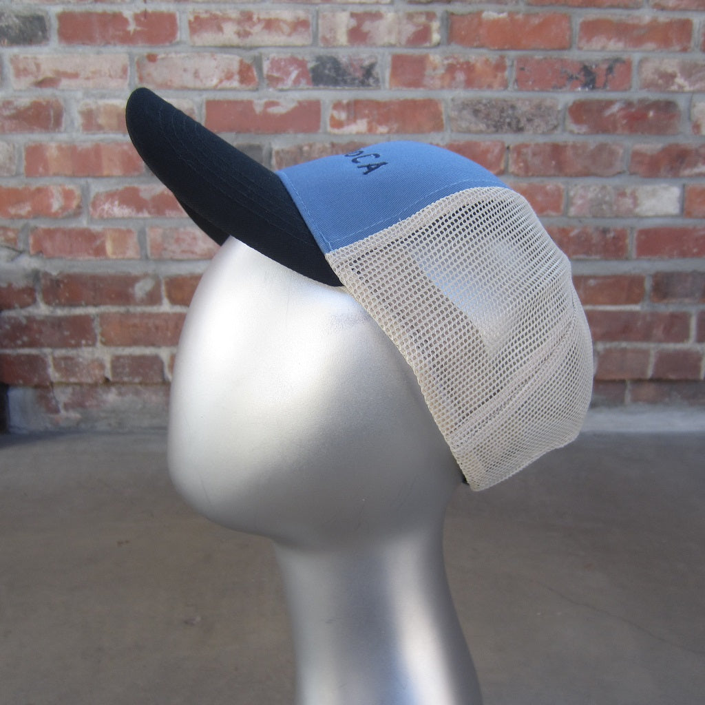 MASS MoCA Two-Tone Trucker Hat: Blue and Black