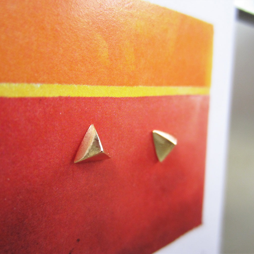Abstract Studs: Gold Pyramids
