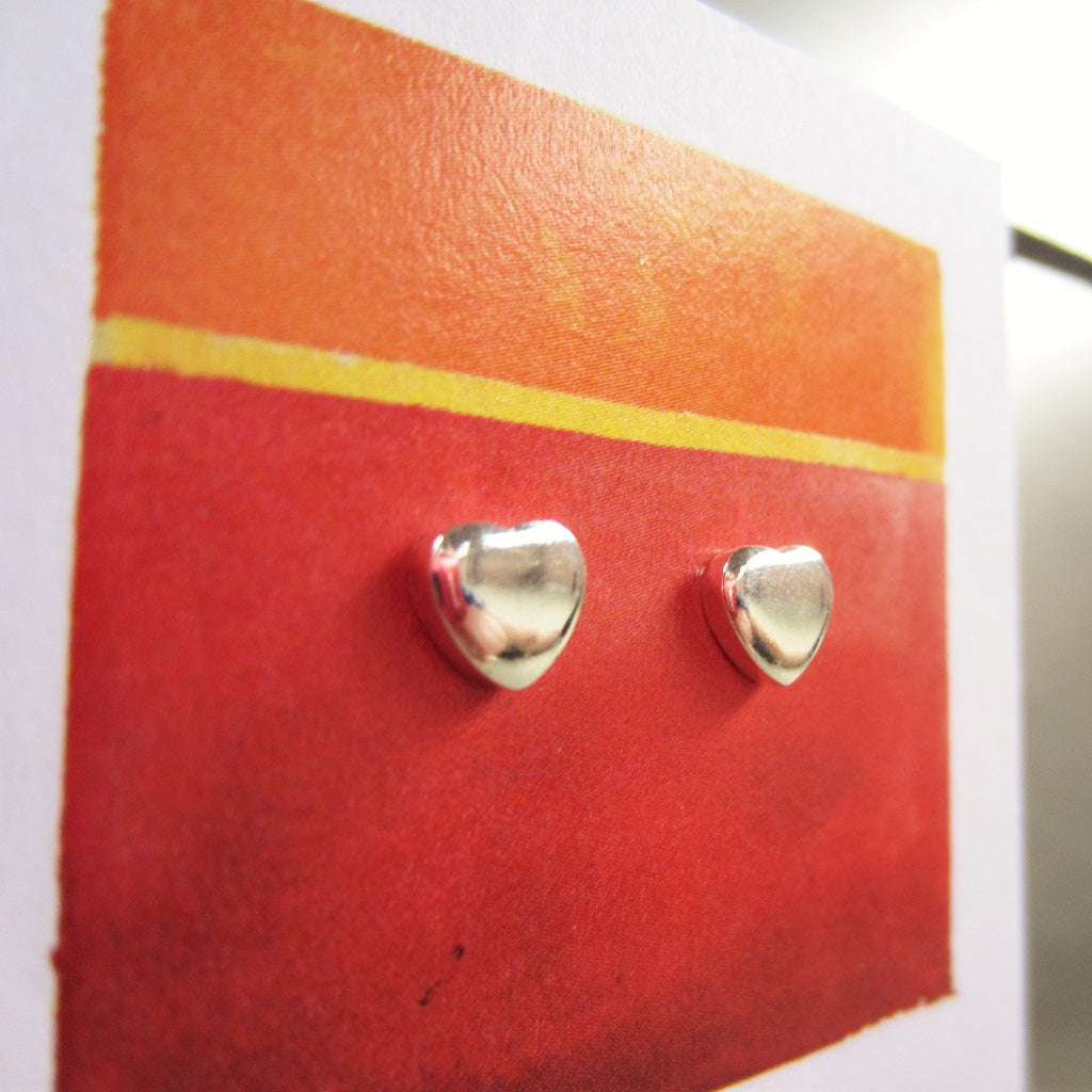 Abstract Studs: Silver Hearts
