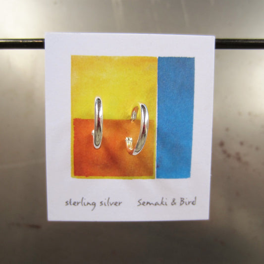 Abstract Studs: Silver Hoops