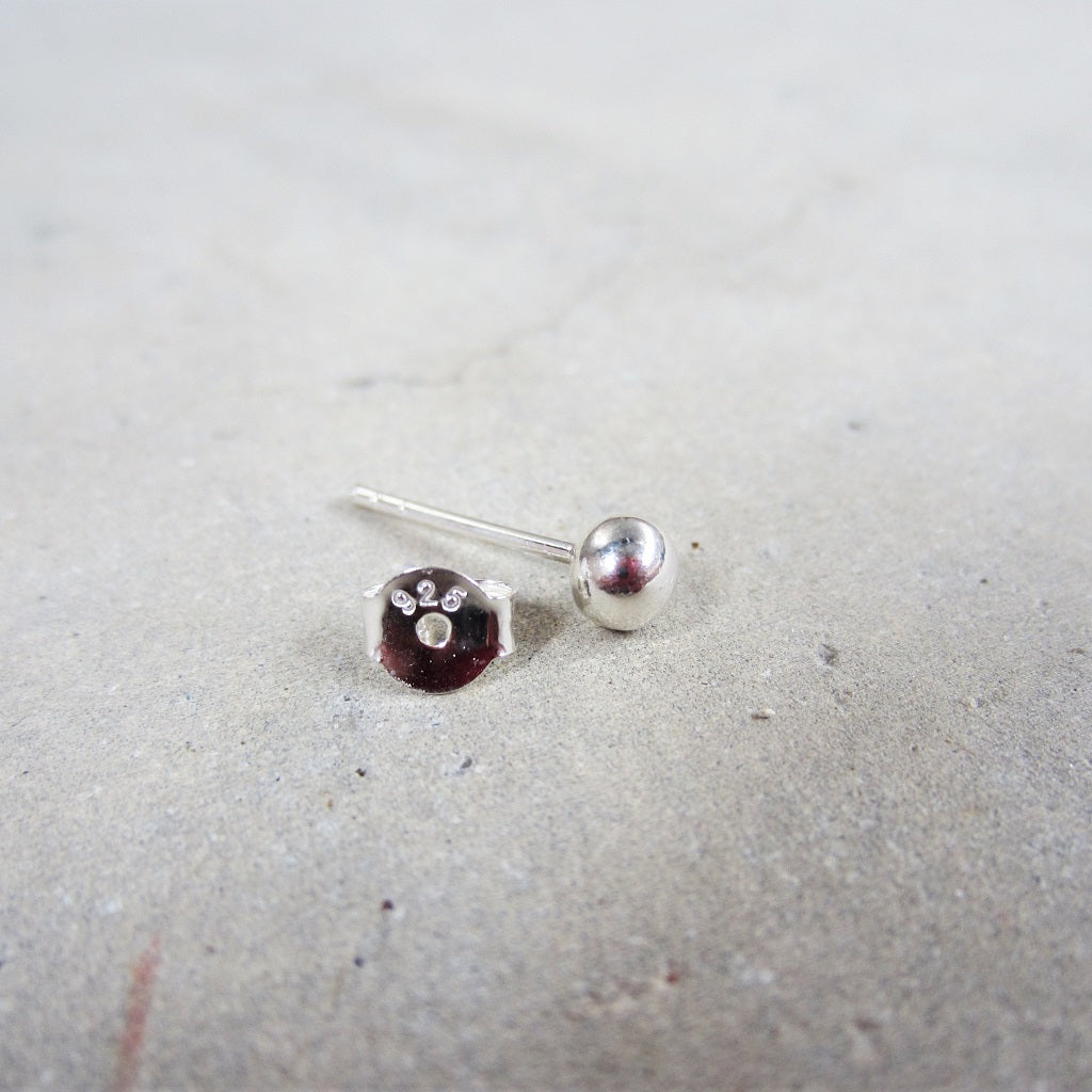 Abstract Studs: Silver Orbs