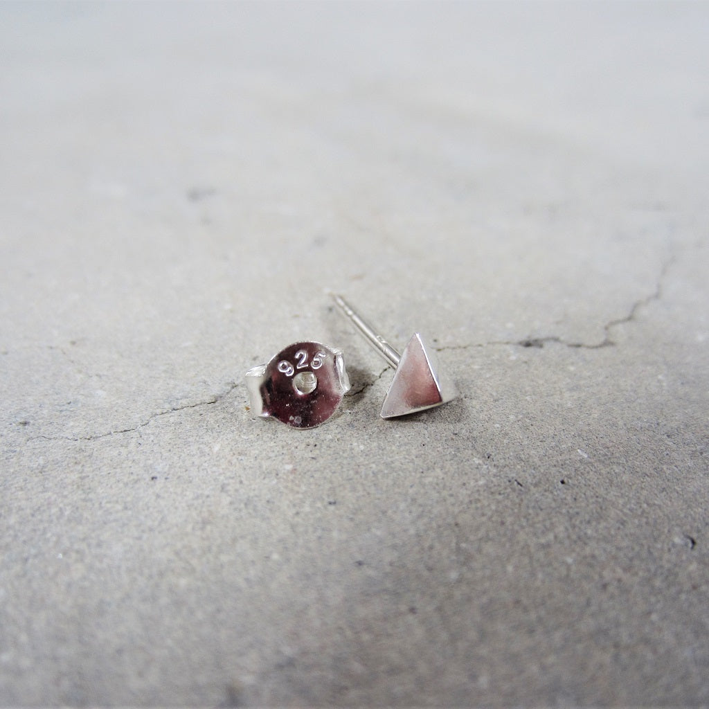 Abstract Studs: Silver Pyramids