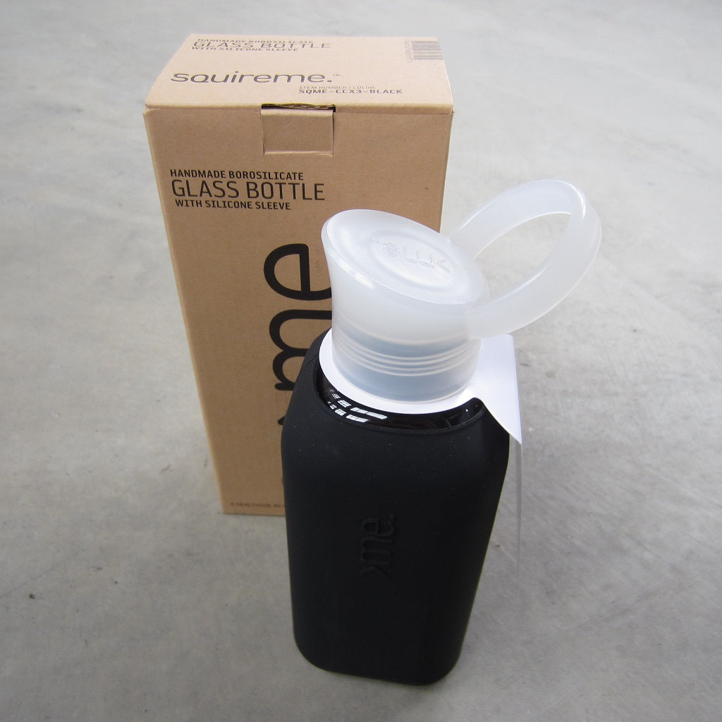 Glass Bottle with Silicone Sleeve - Black – MASS MoCA