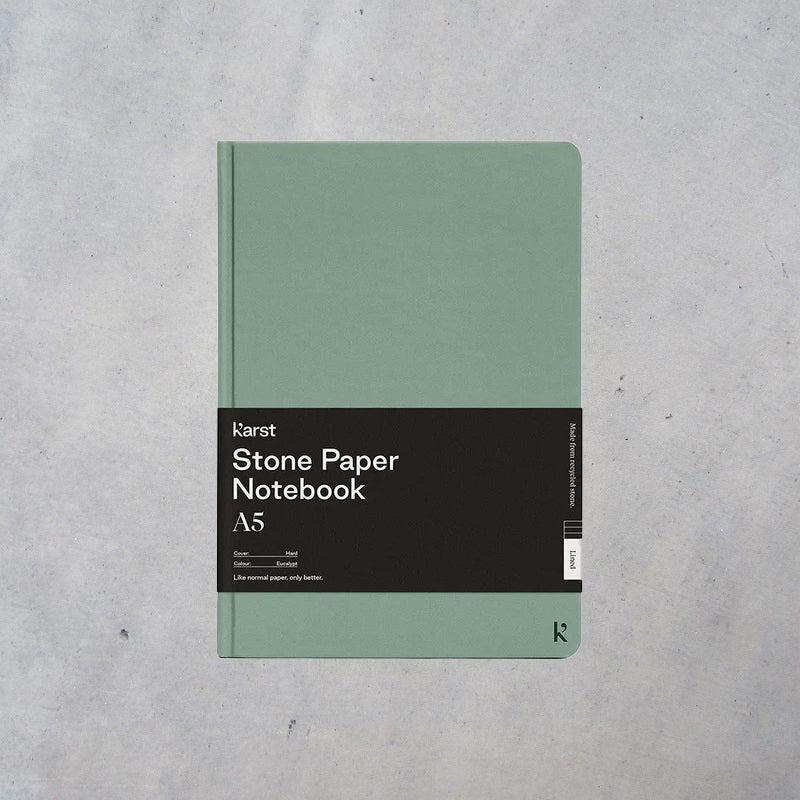 Stone Paper Notebook: A5 Blank Hardcover - Eucalypt