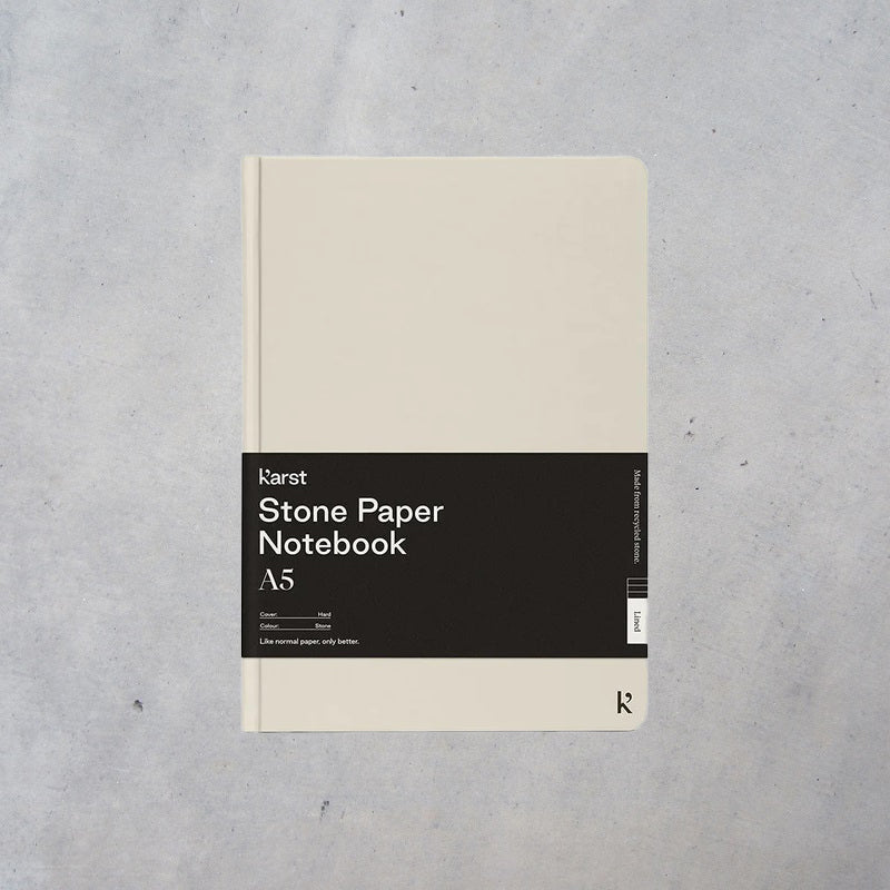 Stone Paper Notebook: A5 Blank Hardcover - Stone