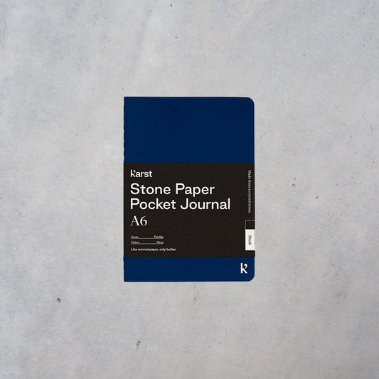 Stone Paper Pocket Journal: A6 Blank Softcover - Navy