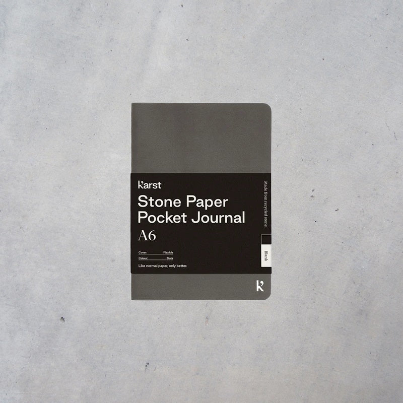 Stone Paper Pocket Journal: A6 Blank Softcover - Slate