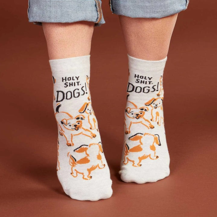 Women's Ankle Socks: Holy Shit. Dogs!