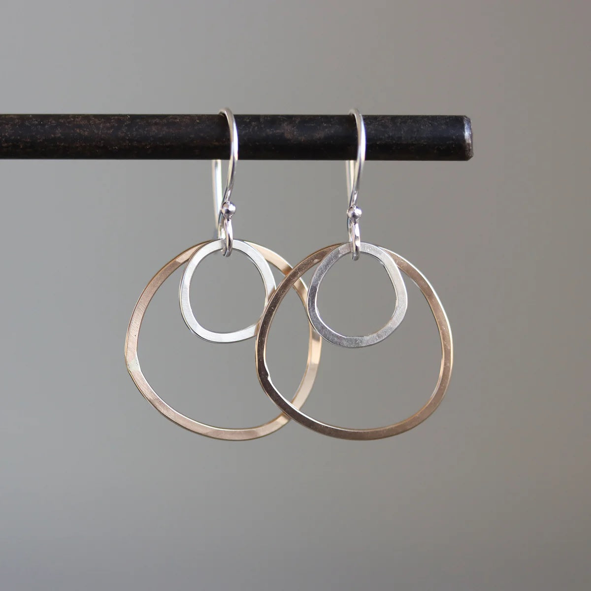 Aperture Earrings in Mixed Metals