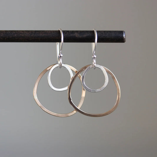 Aperture Earrings in Mixed Metals