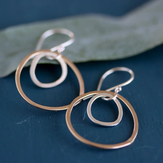 Aperture Earrings in Mixed Metals
