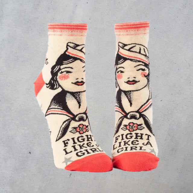 Women's Ankle Socks: Fight Like a Girl