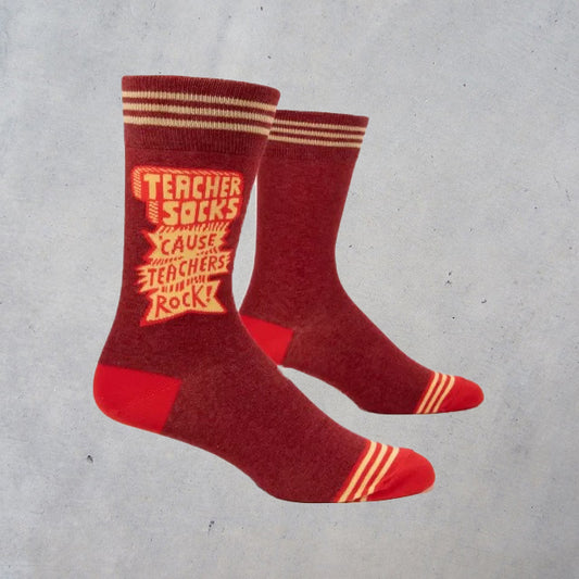 Men's Crew Socks: Teacher Socks 'Cause Teachers Rock!