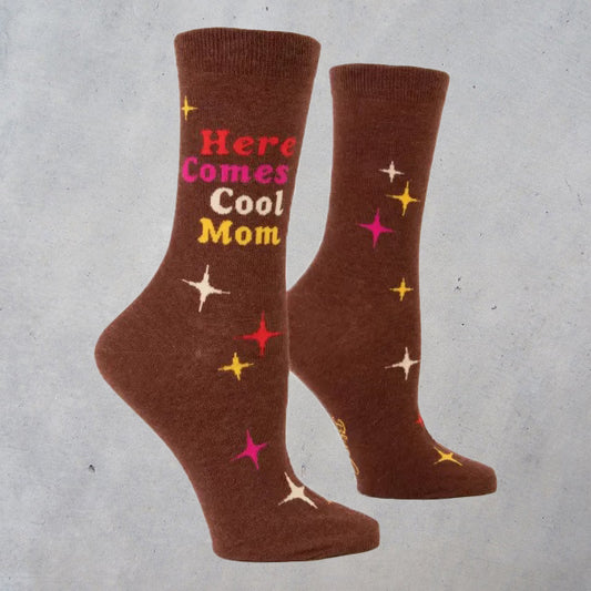 Women's Crew Socks: Here Comes Cool Mom