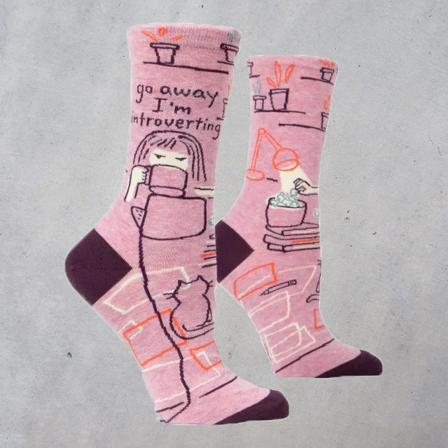Women's Crew Socks: Go Away Introverting