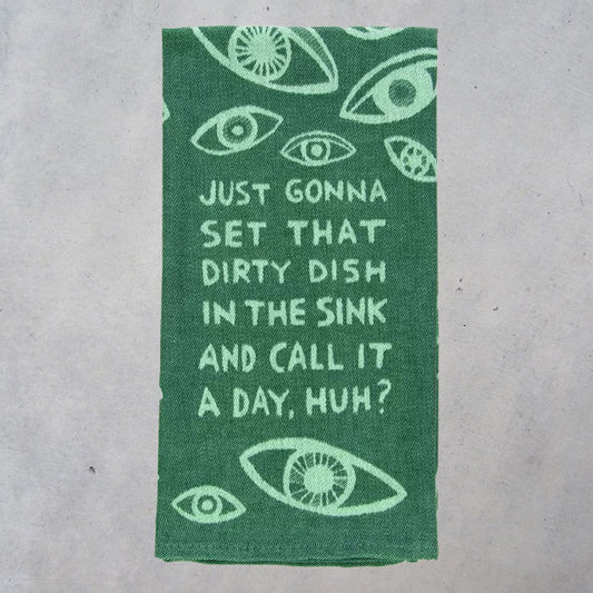 Woven Dish Towel: Dish in the Sink