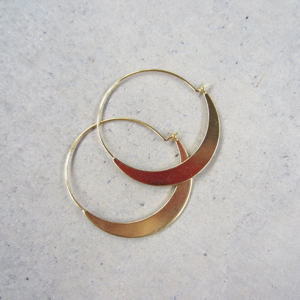 Refined Earring Collection: Gold Vermeil Crescent Hoop