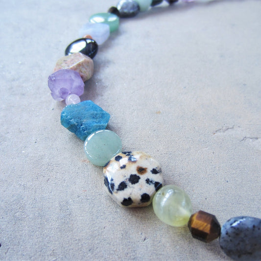 One of a Kind Multi Stone Crystal Collection Necklace