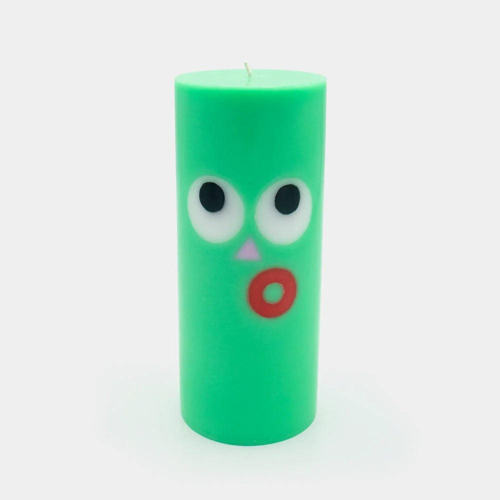 Moodz: Dippy Pillar Face Candle - Green