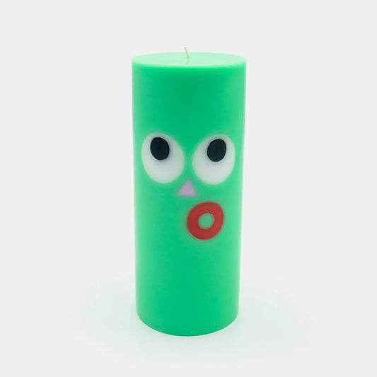 Moodz: Dippy Pillar Face Candle - Green