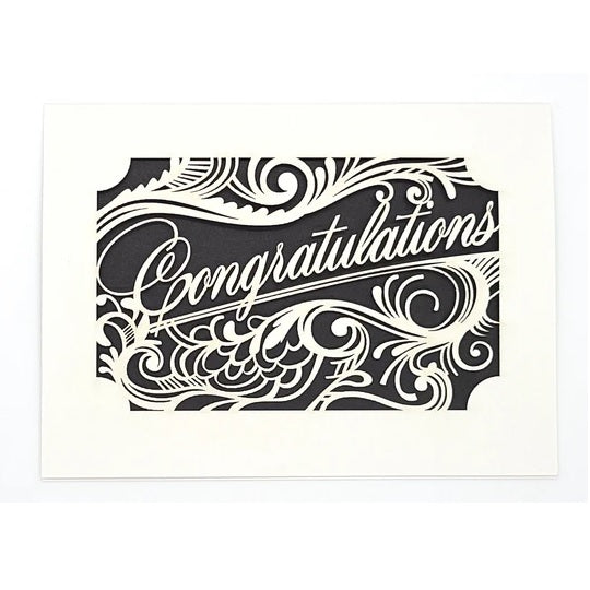 Laser Cut Greeting Card: Congratulations Filigree